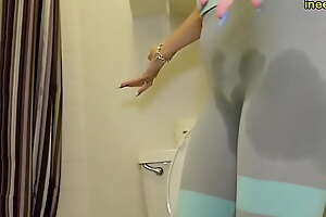 troubling to pee girls wetting their skintight jeans pissing