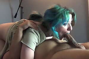 Whore in Blue Lipstick Gives Balls Bottomless gulf Cum in Mouth Blowjob give Throatpie Acquisition bargain