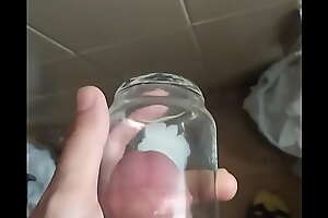 Thick white cock cum nearby glass