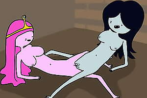 Peer royalty Bubblegum and  Marceline the Vampire Queen Of a female lesbian Fuck - Adventure Time Parody