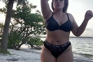 Lovely Teen Latina La Paisa gets fucked by El Rolo in Cocoa Seaside with an increment of squirts on the sand!