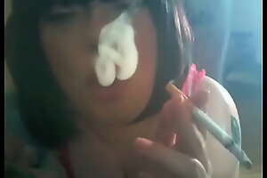 BBW Domme Tina Snua Smoking 2 Superking Cigarettes