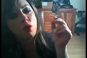 BBW Mistress Tina Snua Chain Smokes 2 Lucky Upset Cigarettes In Stockings