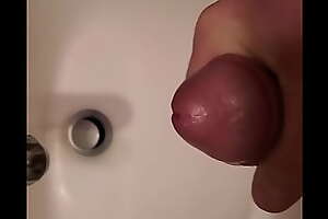 Jerking off cum in sink