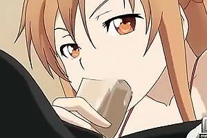Man about town Art Online Hentai Asuna is curious concerning taste Kirito cock