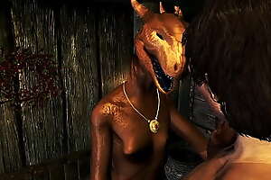 Argonian and her human make love