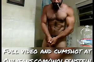 Hot Out in the open Muscle Daddy Smoking plus Posing Bare plus Close Up POV Cumshot