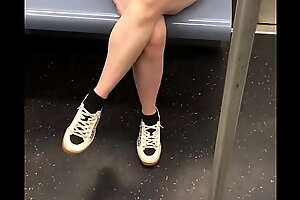 Candid Sexy Crossed Legs In Subway