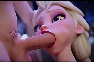 Elsa frozen mamando una gran verga como le gusta