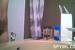 College girl to bathroom.spy cam