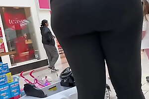 Thick booty Latina potent at the mall