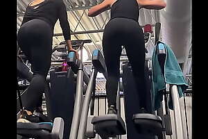 treadmill girls in chap-fallen leggings