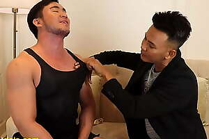 Mr Tong loves to play his nipples! Model interview exclusive for GNL-Models