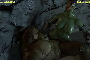 Orcs fucking in a cave 3D Animation