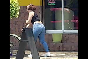 nice booty in jeans clean street
