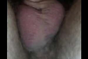 Closeup of balls while jerking off