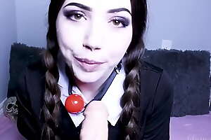 Wednesday addams gives a demonstration