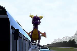 Spyro cum's in a bus
