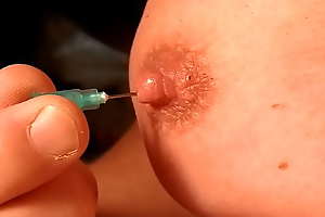 Needle nipple fucking