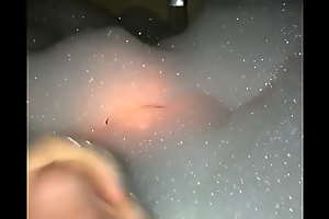 Playing yon my cock up the tub