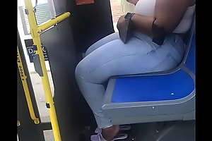 Thick black girl on bus