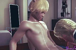 Yaoi Femboy Osuke -  Could this blonde femboy impetus like a horse? - 3D anime manga