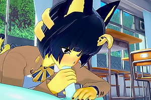Inner man Crossing Yaoi Furry Hentai 3D - Ankha (Boy) with MoonCat  blowjob coupled with anal with creampie - Anime Manga Yiff