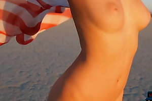 Hot big natural tits teen brunette Willa Prescott outdoor striptease