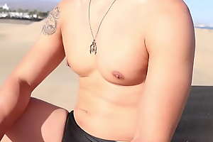 Hot Asian guy getting nipple worked in get under one's dunes!