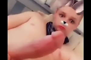 Cute boy plays with bick cock on pic mssg app