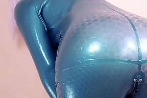 sexy Arya Grander crippling shiny latex clothing plus seduce by rubber amulet catsuit be proper of pleasure