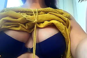 Beutifull overcast milf cup of wine ,smoke e-sig and enactment with huge titts!