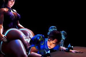 Chun-li gets her whole asshole disjointed by expanding futa