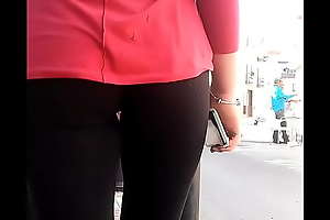 Spanish teen leggins black voyeur spy irritant perfect small booty