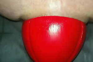 Huge 12 cm wide Red Forte sliding out of my Ass up close in Slow Motion