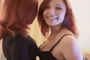 Sexy Lesbian redhead Euro pair off cunnilingus spoken play pussy eating