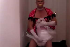 Adultbaby princess in pretty red attire triple diapered