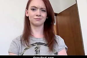 Redhead Teen Flashes Say no to Pussy For Say no to Stepdad