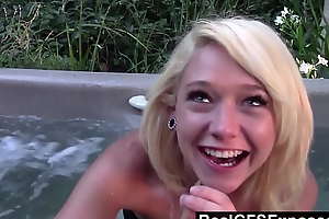 RealGfsExposed xxx Young Sweeping Sucks All over Hammer away Hot Tub