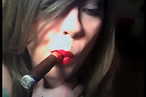 BBW Mistress Tina Snua Smokes A Cigar Using A Holder