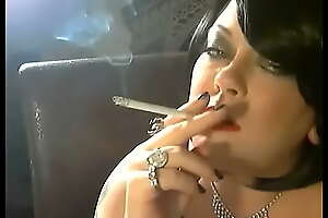 BBW Mistress Tina Snua Lights A 120 Cig With Matches coupled with  Does All Nose Exhales