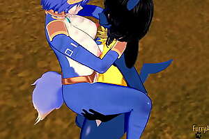 Famousness Fox Pokemon Famousness Fox Pokemon Fleecy Hentai 3D Yiff- Krystal x Lucario Boobjob with the addition of  Fucked with creampie in his pussy with the addition of cums in their way boobs - Japanese Cartoon Manga anime porn
