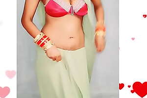 Sari light green color without Blouse Redner Bra Draping