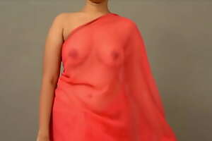 saree wearing no blouse no bra