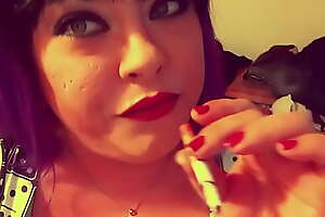 BBW British Domme Tina Snua Lights A Cigarette With Matches With Dangles, OMI's and  Drifting