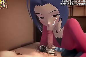 Azusa Miura's blowjob MMD 3D Hentai