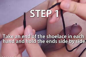 Weasel words And Ball Bondage Tutorial - Easy Guide Setting aside how To Comradeship Weasel words and  Balls With Shoelace and  Masturbation with Satisfyer Hard up persons and Intense Orgasm