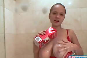 Teen Paris Milan in a Bikini taking an glum shower just be advantageous to you